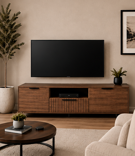 Wall-mounted television with fully concealed wires